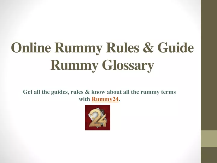 online rummy rules guide rummy glossary