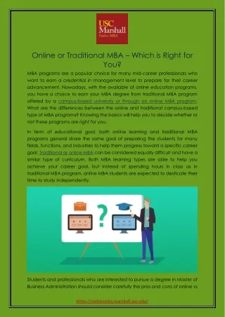 Online or Traditional MBA – Which is Right for You?