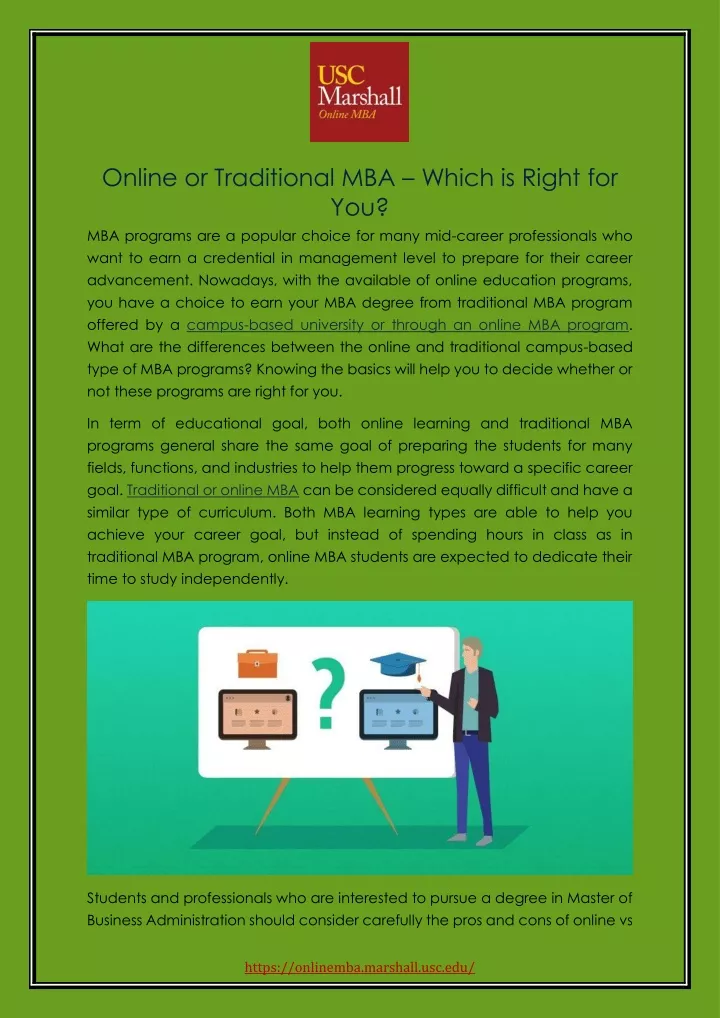 online or traditional mba which is right