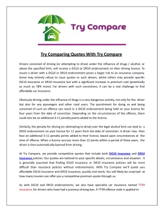 Try comparing quotes with Try Compare