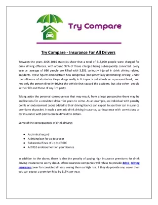 Try Compare - Insurance for all drivers