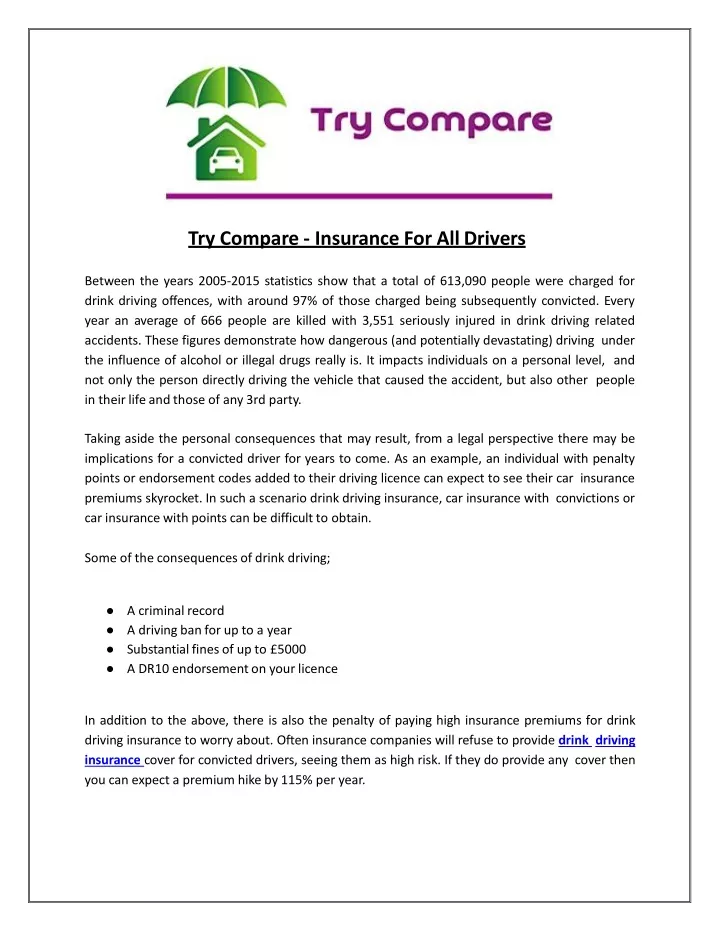 try compare insurance for all drivers