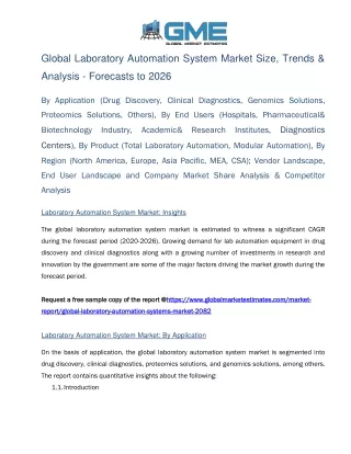 global laboratory automation system market size