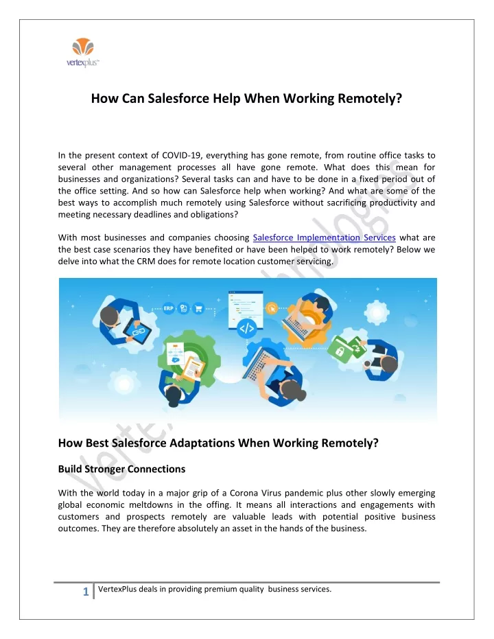 how can salesforce help when working remotely