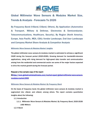 global millimeter wave sensors modules market size
