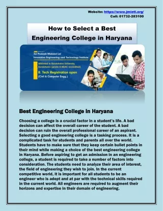 How to Select a Best Engineering College in Haryana