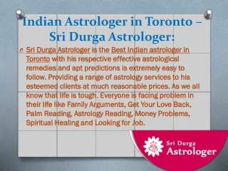 Indian Astrologer in Toronto – Sri Durga Astrologer: