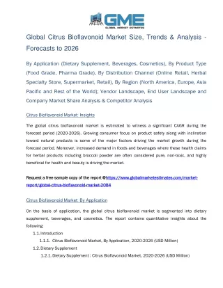 global citrus bioflavonoid market size trends