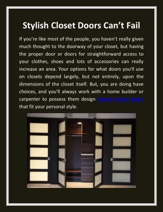 Stylish Closet Doors Can’t Fail