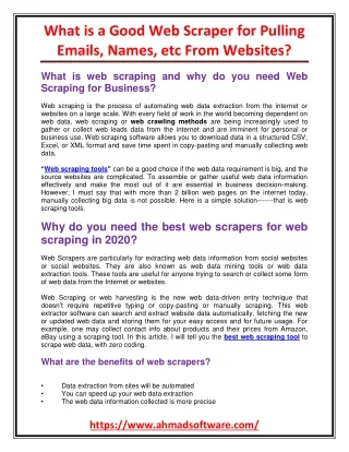 what is a good web scraper for pulling emails