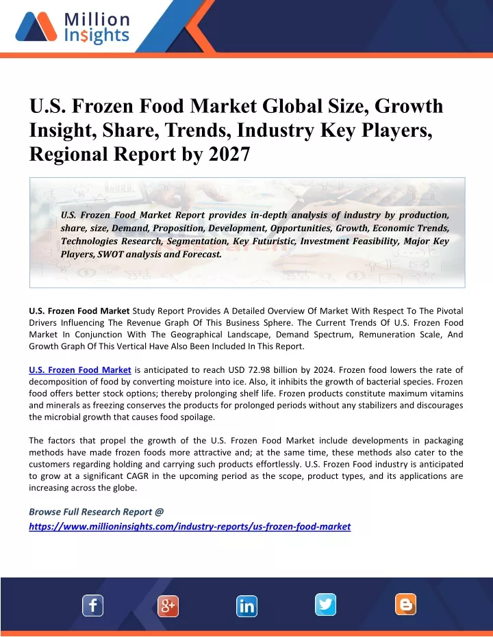 u s frozen food market global size growth insight
