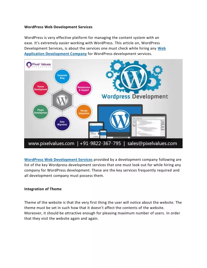 wordpress web development services wordpress