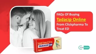 FAQs Of Buying Tadacip Online From Clickpharma To Treat ED