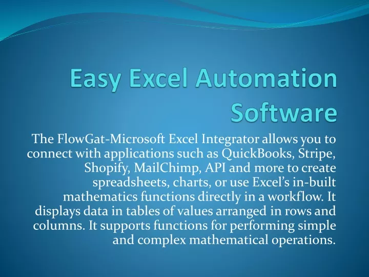 easy excel automation software