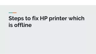 steps to fix hp printer which is offline