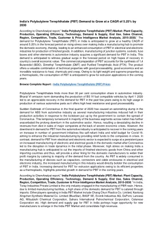 india s polybutylene terephthalate pbt demand