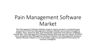 Pain Management Software Market