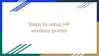 steps to setup hp wireless printer