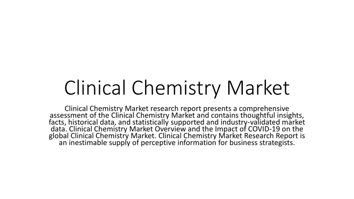 clinical chemistry market