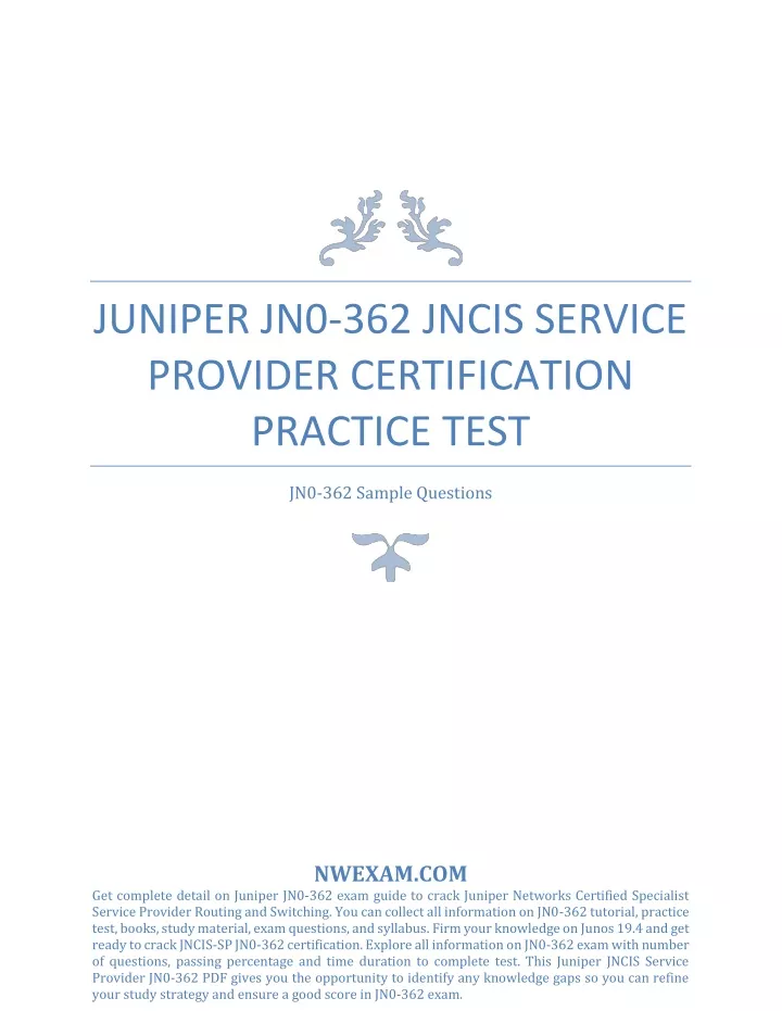 juniper jn0 362 jncis service provider