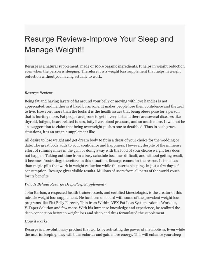 resurge reviews improve your sleep and manage