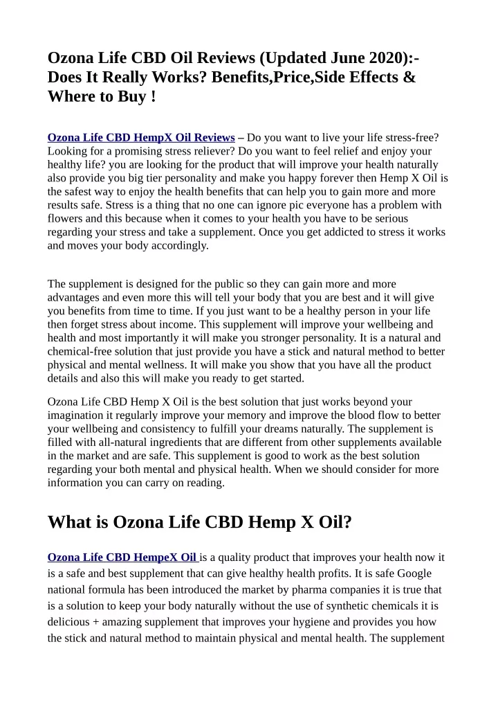 ozona life cbd oil reviews updated june 2020 does
