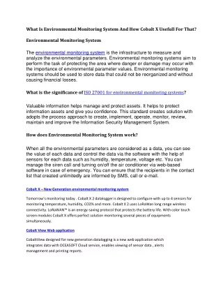what is environmental monitoring system