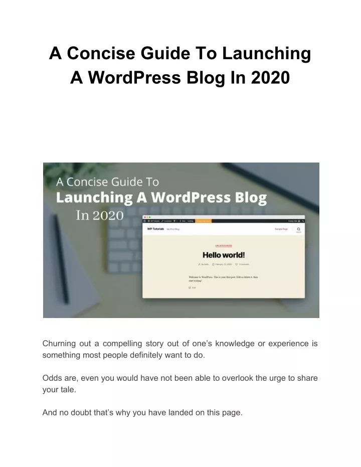 a concise guide to launching a wordpress blog