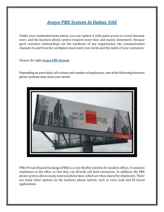 avaya pbx system in dubai uae