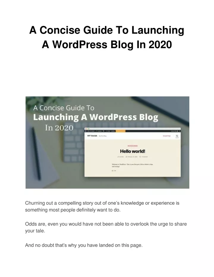 a concise guide to launching a wordpress blog in 2020