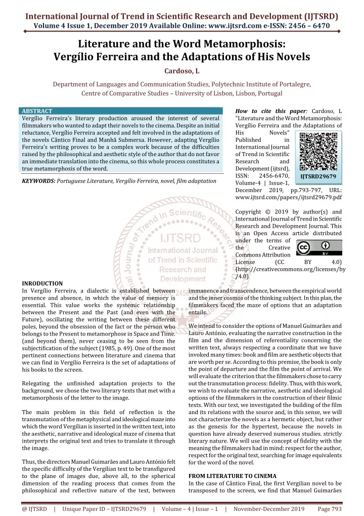 international journal of trend in scientific