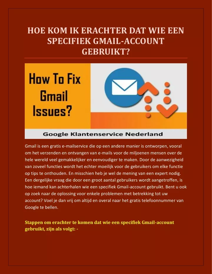 hoe kom ik erachter dat wie een specifiek gmail