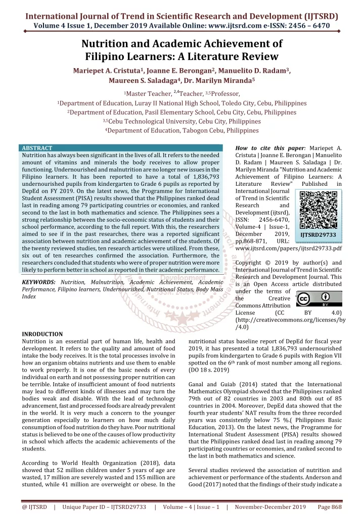 international journal of trend in scientific