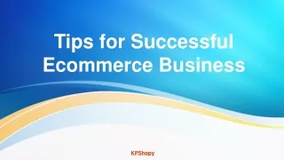 tips for successful ecommerce business