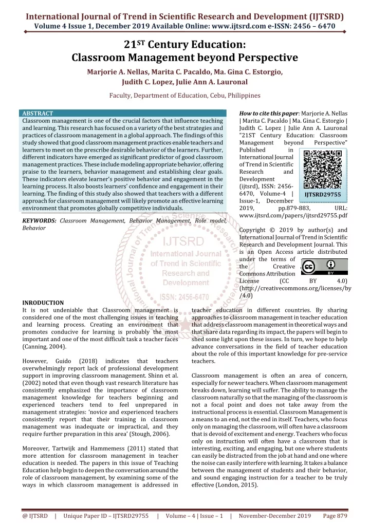 international journal of trend in scientific