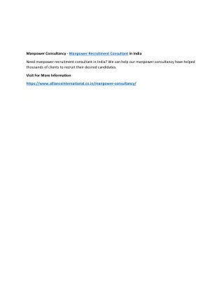 manpower consultancy manpower recruitment