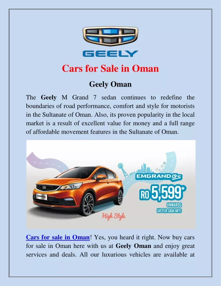 cars for sale in oman geely oman the geely