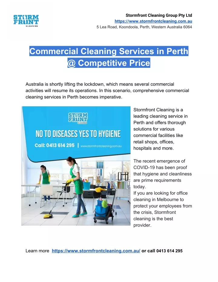 stormfront cleaning group pty ltd https