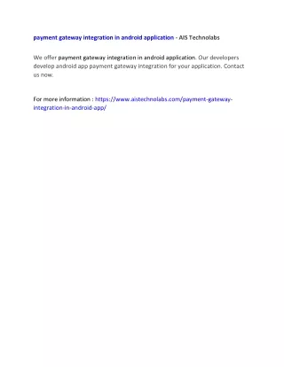 payment gateway integration in android