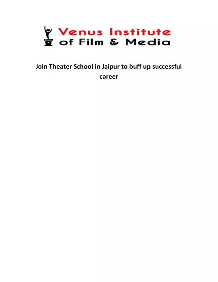 join theater school in jaipur to buff
