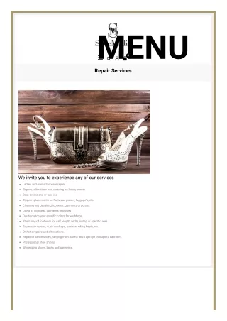 menu repair services