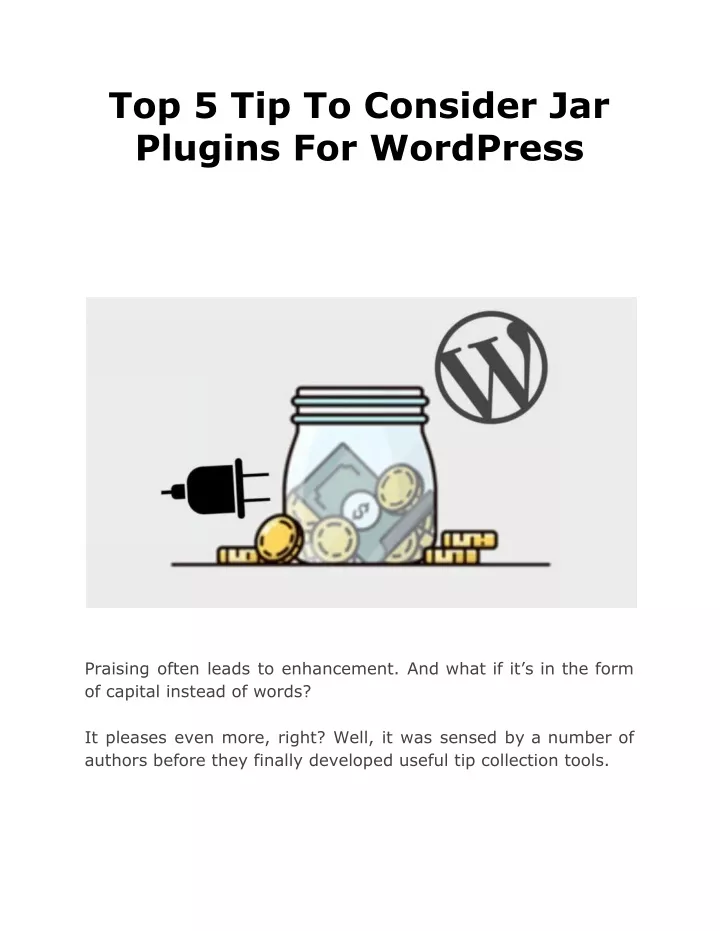 top 5 tip to consider jar plugins for wordpress