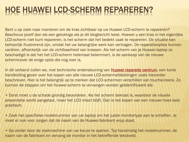 hoe huawei lcd scherm repareren