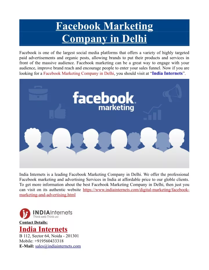 facebook marketing company in delhi