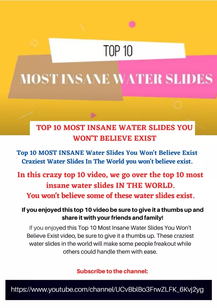 top 10 most insane water slides you won t believe