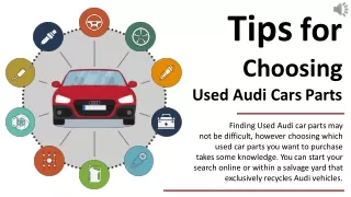 Tips for Choosing Used Audi Cars Parts