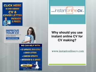 Why should you use instant online CV for CV making?