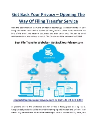 Get Back Your Privacy – Opening The Way Of Filing Transfer Service
