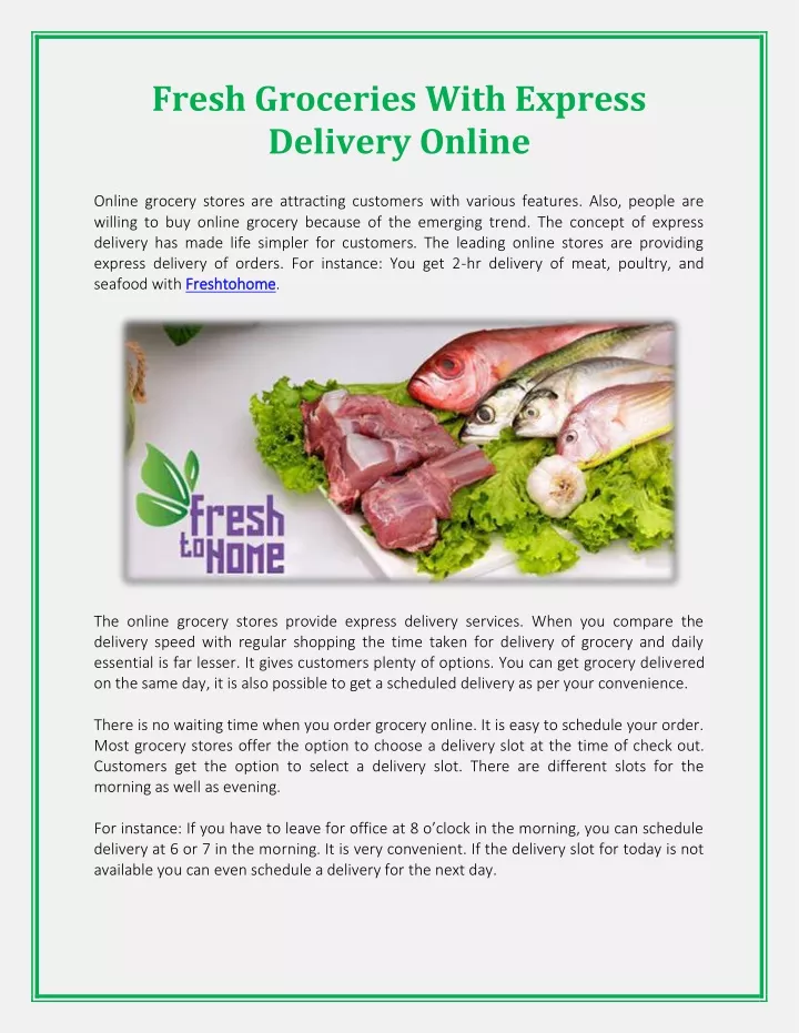 fresh groceries with express delivery online