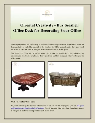 oriental creativity buy seashell office desk